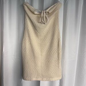Tan mini knit dress